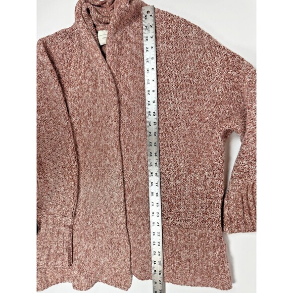 Anthropologie Angel of the North Cardigan XS Pink Marled Knit Open Front Cozy - Picture 11 of 16